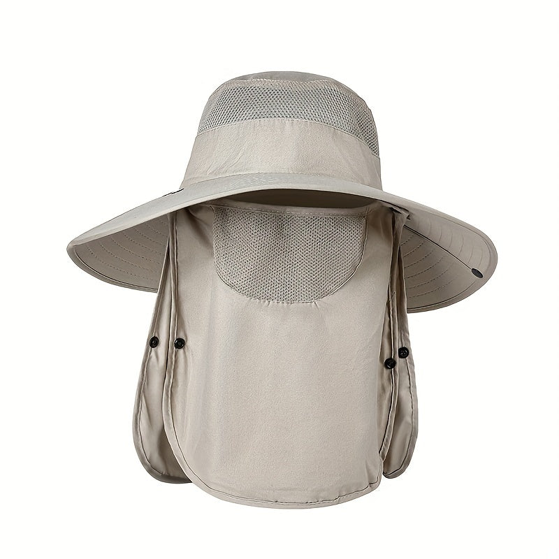 Outdoor Sunscreen Anti-mosquito Hat w/ Facecover for Camping Hiking Fishing