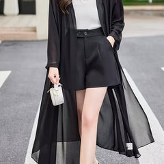 Chiffon Cover Up Cardigan Long Sleeve Sheer Beach Cover Up