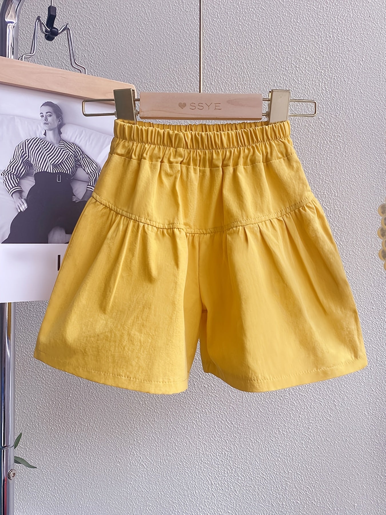 Girls Puff Sleeve Button Top & Shorts Set