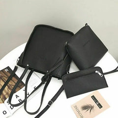 9 Colors 4PCS Women PU Leather Shoulder Bag Set Tote Messenger Purse Bag