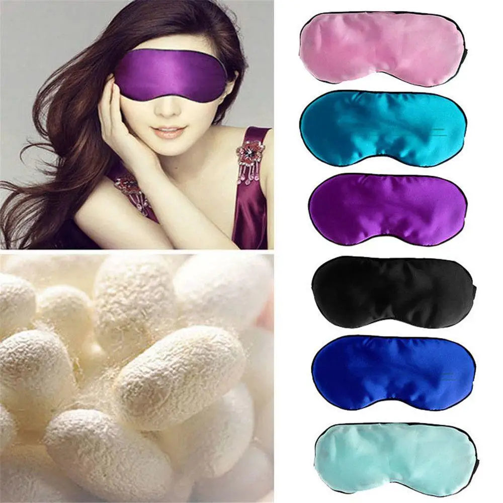 9 Colors Silk Sleep Eye Mask Travel Padded Shade Cover