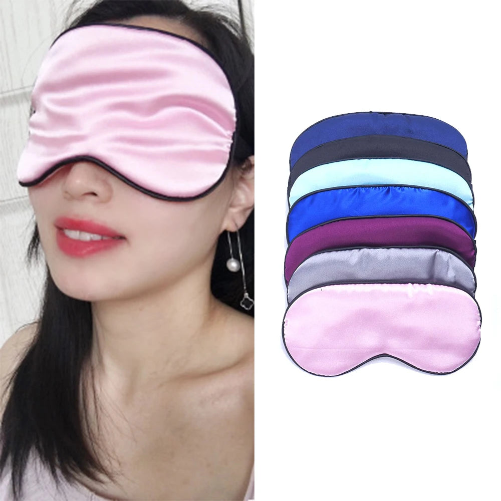 9 Colors Silk Sleep Eye Mask Travel Padded Shade Cover