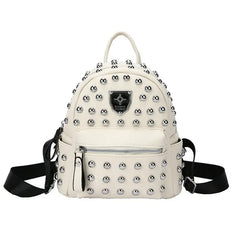 9 Inch Women Backpack with Rivets, Pu Travel Bag