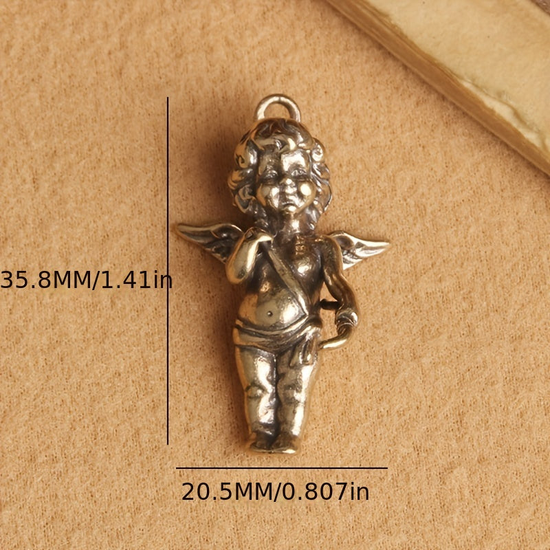 Brass Angel Wings Pendants Necklaces Key Chains DIY Accessories