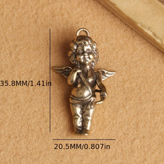 Brass Angel Wings Pendants Necklaces Key Chains DIY Accessories