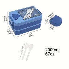 Eco-Friendly BPA-Free Bento Lunch Box Leakproof 2000ml