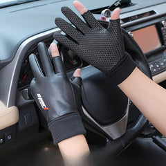Waterproof Faux Leather Gloves for Outdoor Cycling & Skiing