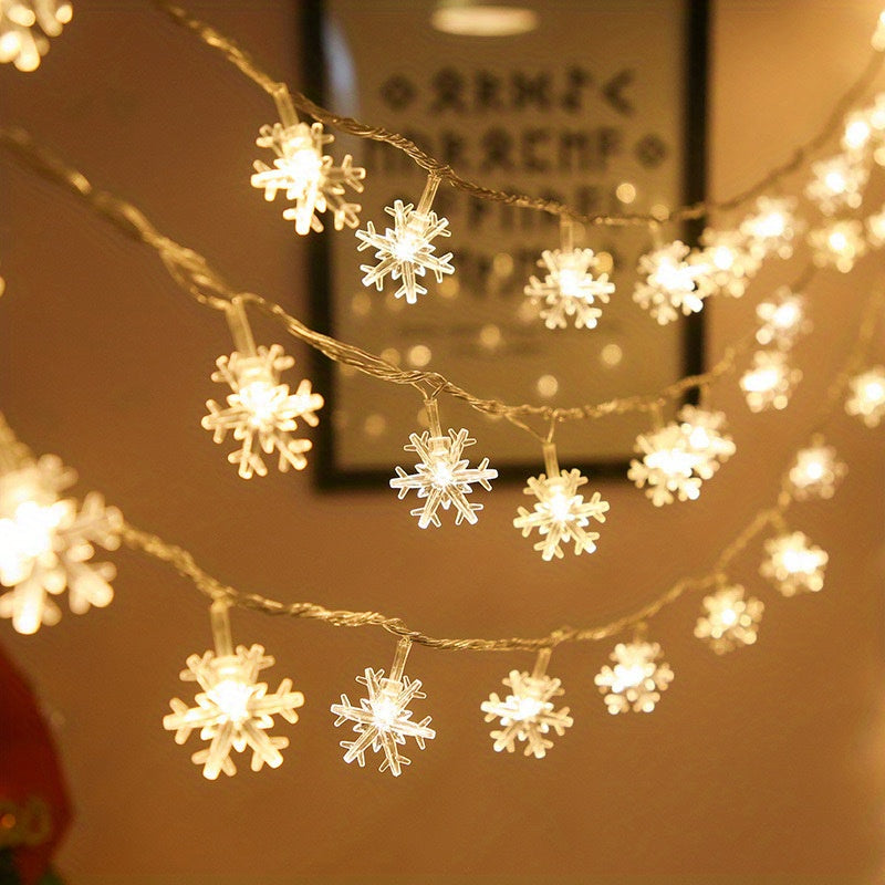 Snowflake LED String Lights 10 Lights 1.5m