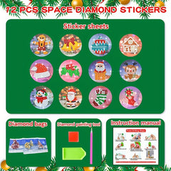 12pcs Christmas Diamond Art Sealing Stickers Kit