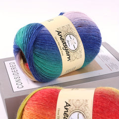 Wool Yarn Rainbow Line for Crochet Knitting 100g