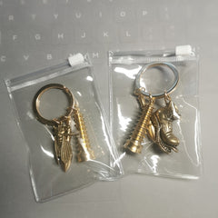 Brass Tower Pen Keychain Pendant Gift For Men Women