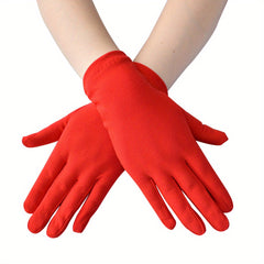 Silk Satin Gloves for Women Short Hand Protection Dance Performance