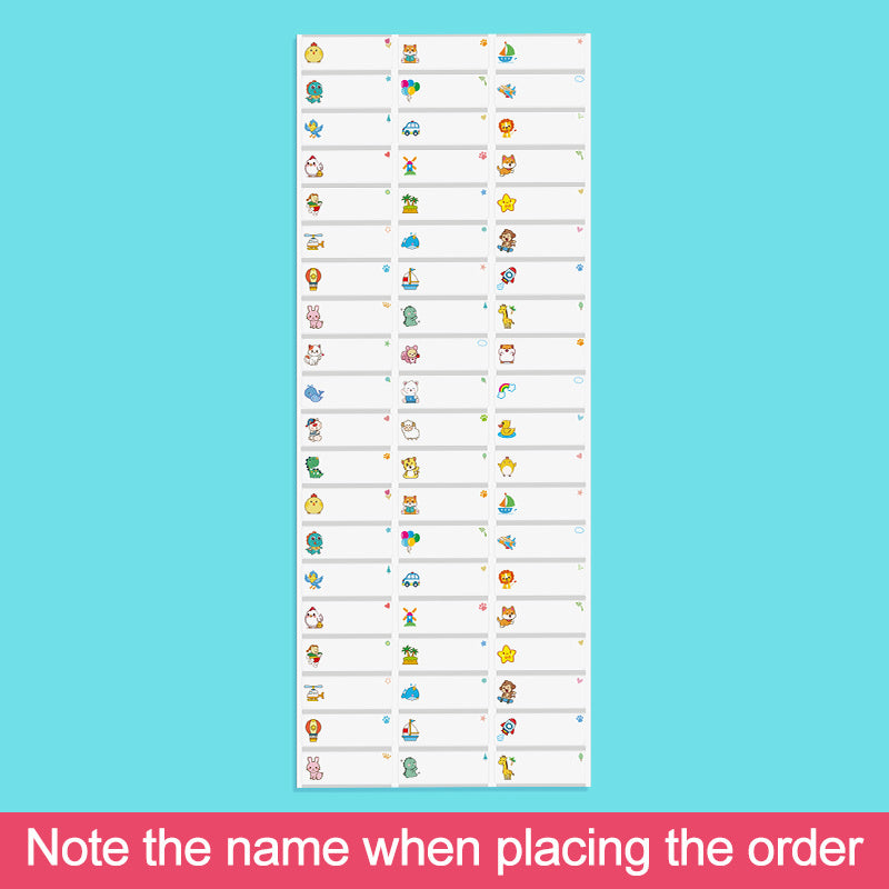 240 Transparent Custom Name Stickers Waterproof MEDIUM Size for Children Label