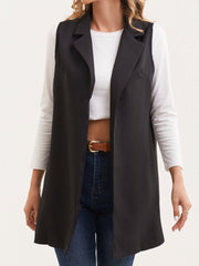 Sleeveless Open Front Blazer for Women