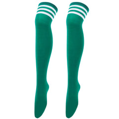 Striped Trim Thigh High Socks Over The Knee Women's Stockings