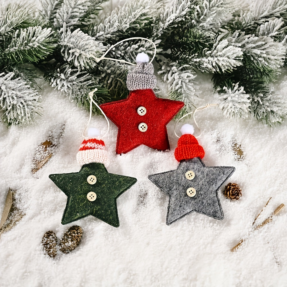 Star Wall Hanging Knitted Hat Pendant Christmas Tree Ornaments
