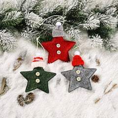 Star Wall Hanging Knitted Hat Pendant Christmas Tree Ornaments
