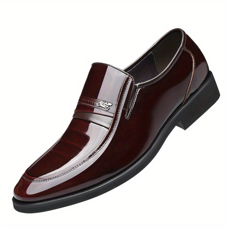 Men's Glossy Slip on Dress Shoes Business Formal Shoes Men's Footwear