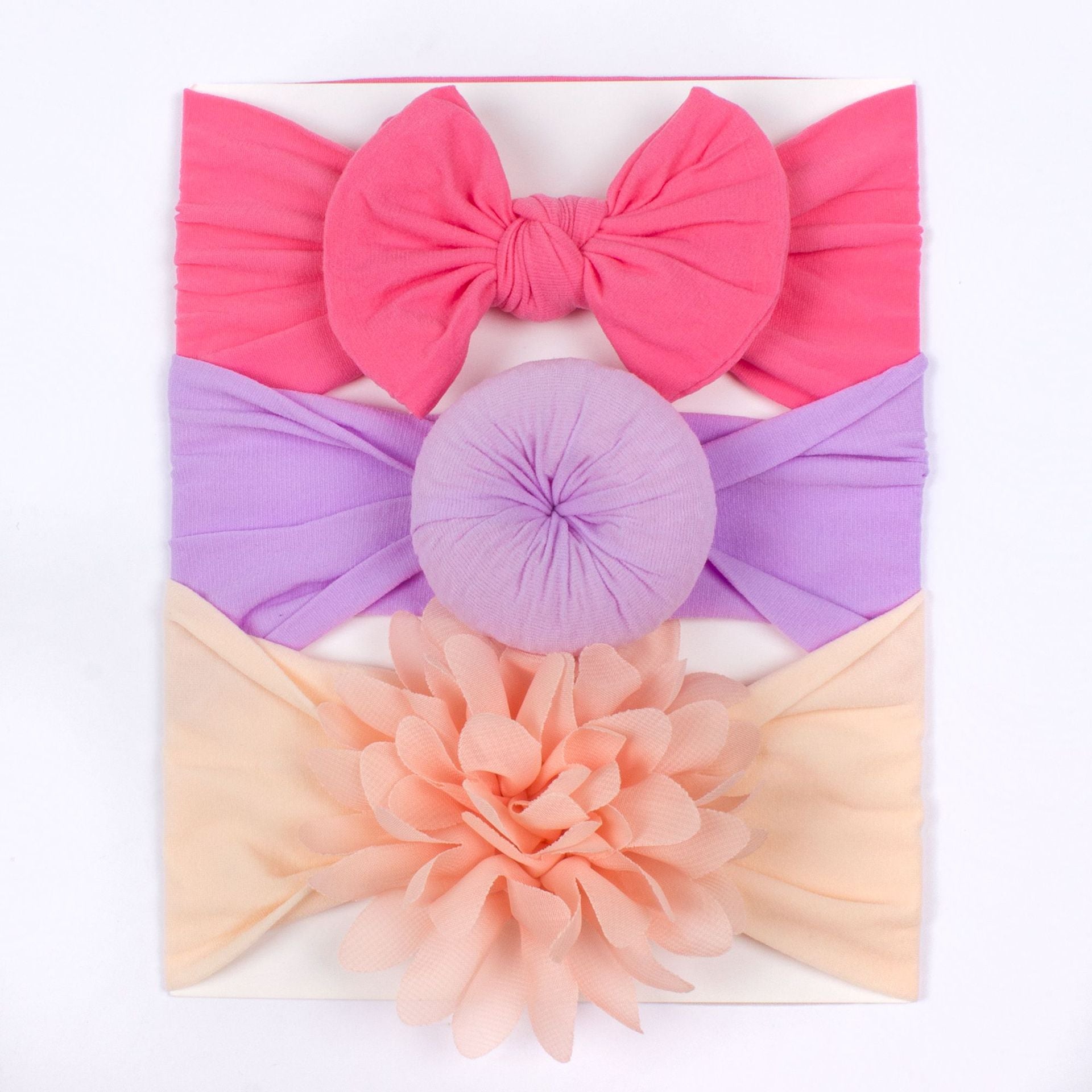 3pcs Baby Butterfly End Hair Band Soft Nylon Headband Baby Hair Accessories