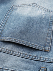 Men's Straight Regular Denim Jeans With Pockets