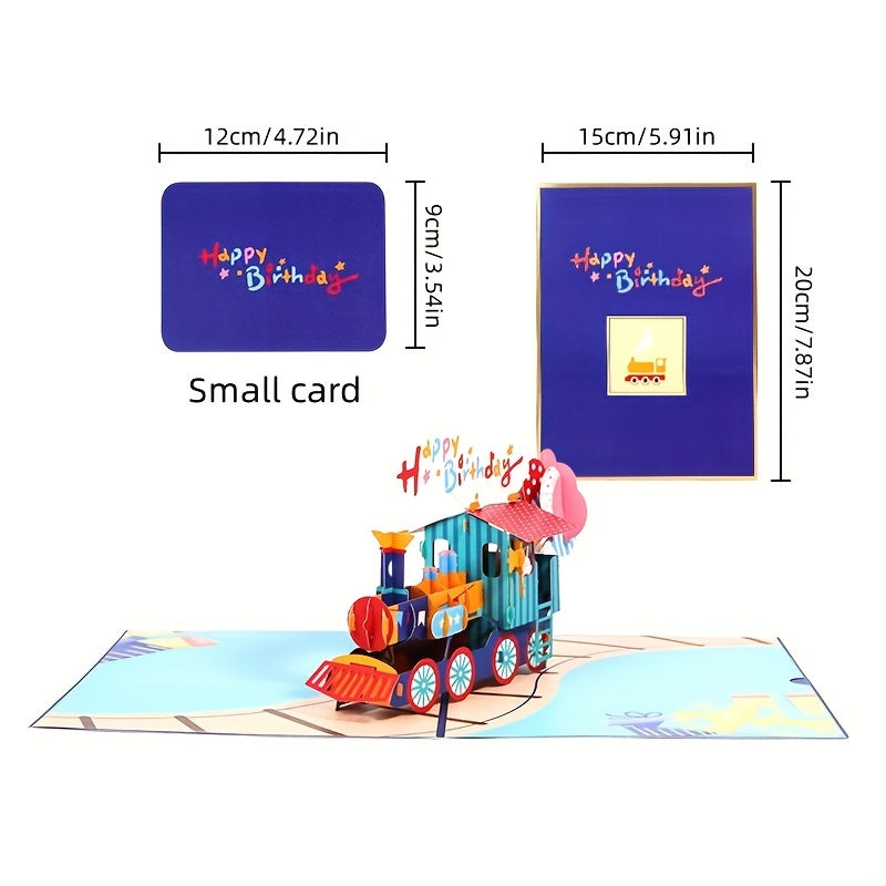 3D Birthday Train Greeting Card - Creative Birthday Gift