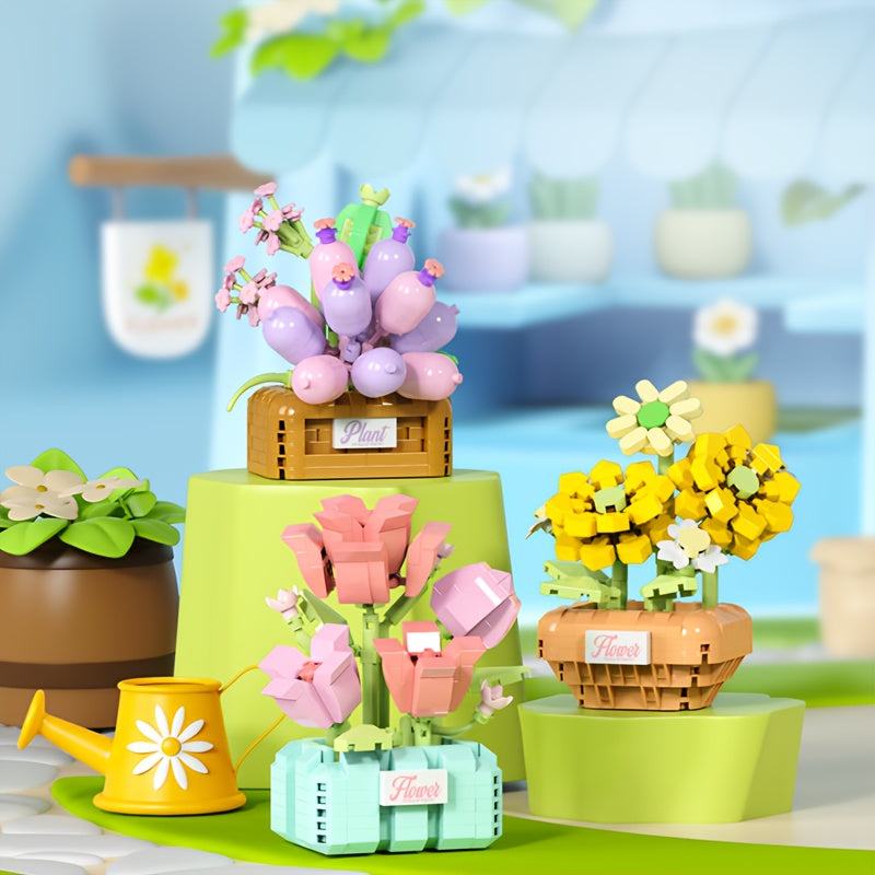 DIY Building Block Flower Ornament Gift