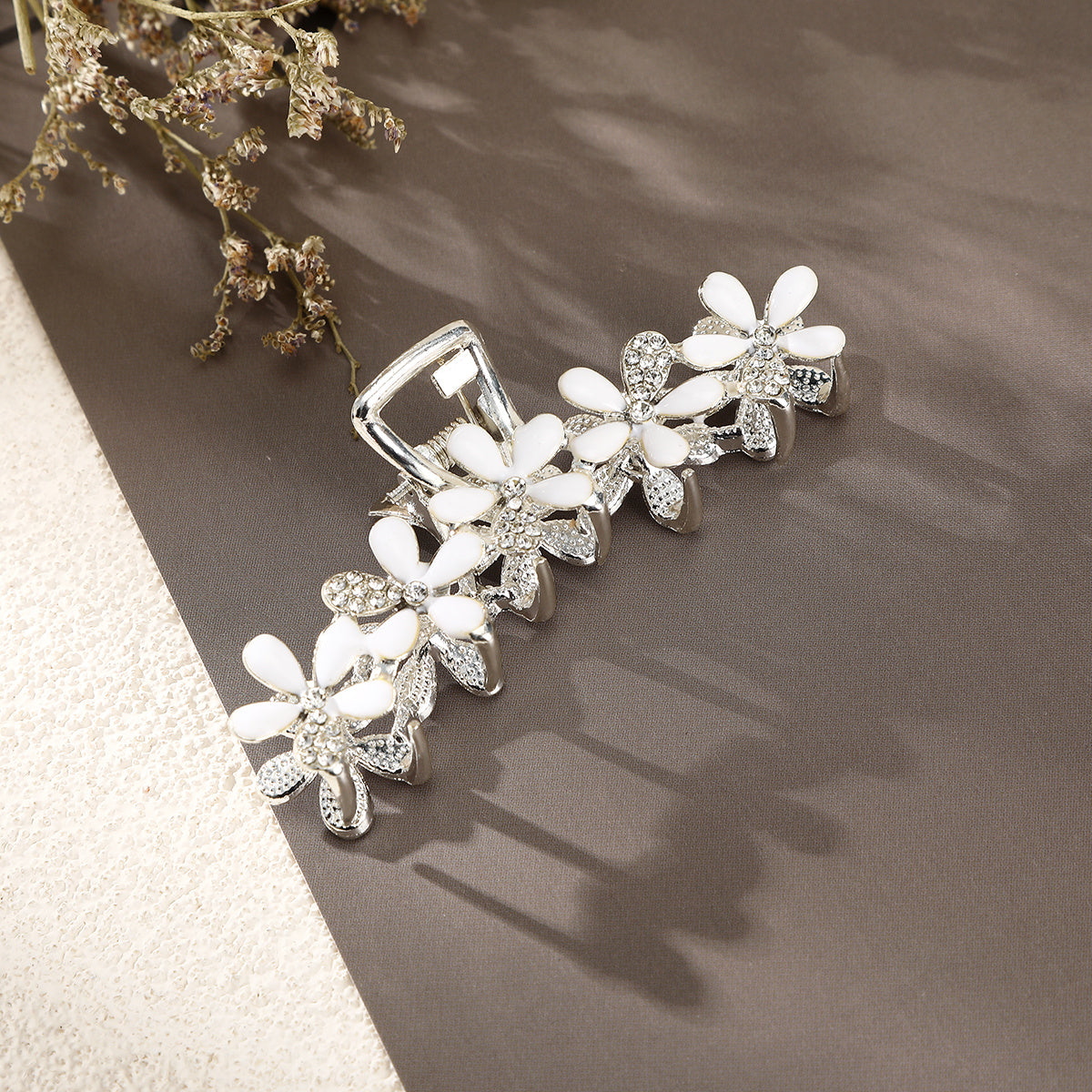 Rhinestone Flower Hair Claw Hair Clip for Women Girls