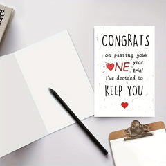 Romantic 1 Year Anniversary Card for Husband Wife Couple