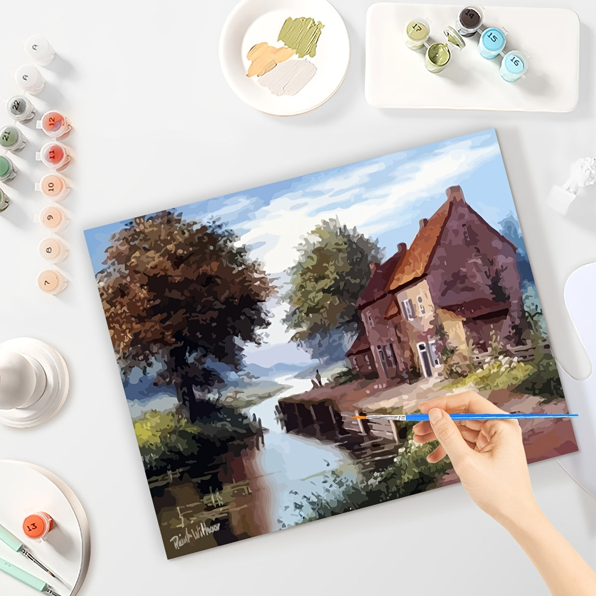 Painting By Numbers Kits House Landscape Coloring 40x50cm