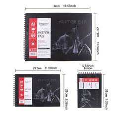 Spiral Bound Artists Sketchbook A3 A4 A5 30 Sheets 160gsm