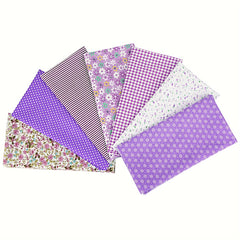 7pcs Purple Fabric Sewing Craft Cloth Sheets DIY Sewing Pattern Craft Cloth