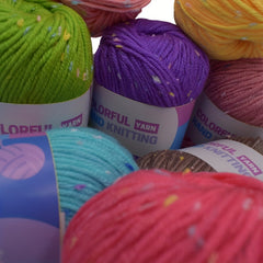 6pcs 50g Colorful Polka Dot Series Knitting Yarn For Shawl Sweater Scarf Gloves