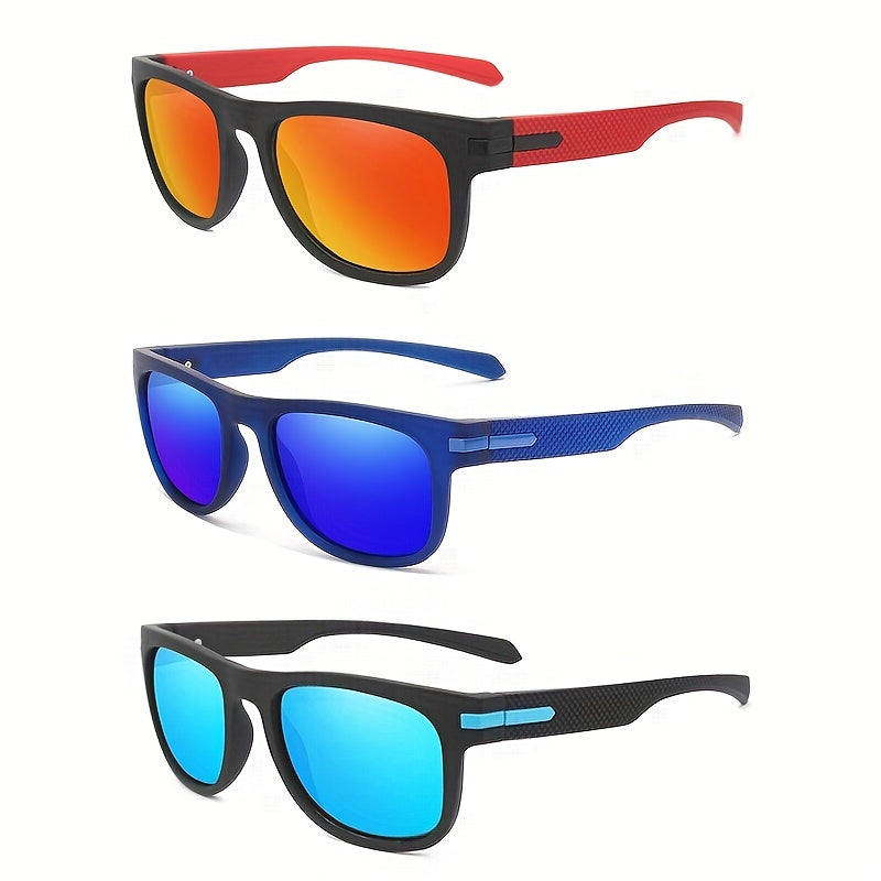 Men's Polarized Large Frame Sunglasses Metal Trim Anti Dazzling Eyewear