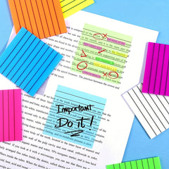 7pcs Sticky Notes Lined Self Adhesive Note Pads 50 Pages Each