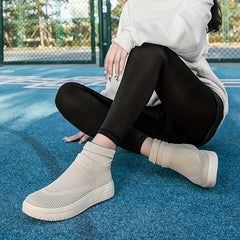 Women's High Breathable Flying Woven Sneakers Anti-slip Sports Shoes