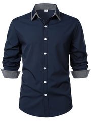 Men's Plaid Long Sleeve Dress Shirt