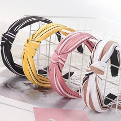Vintage Hair Scrunchies Top Knotted Non-slip Hair Ties Fabric Wide Brim
