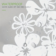 Frosted Flower Shower Curtain PEVA Lining Waterproof Durable
