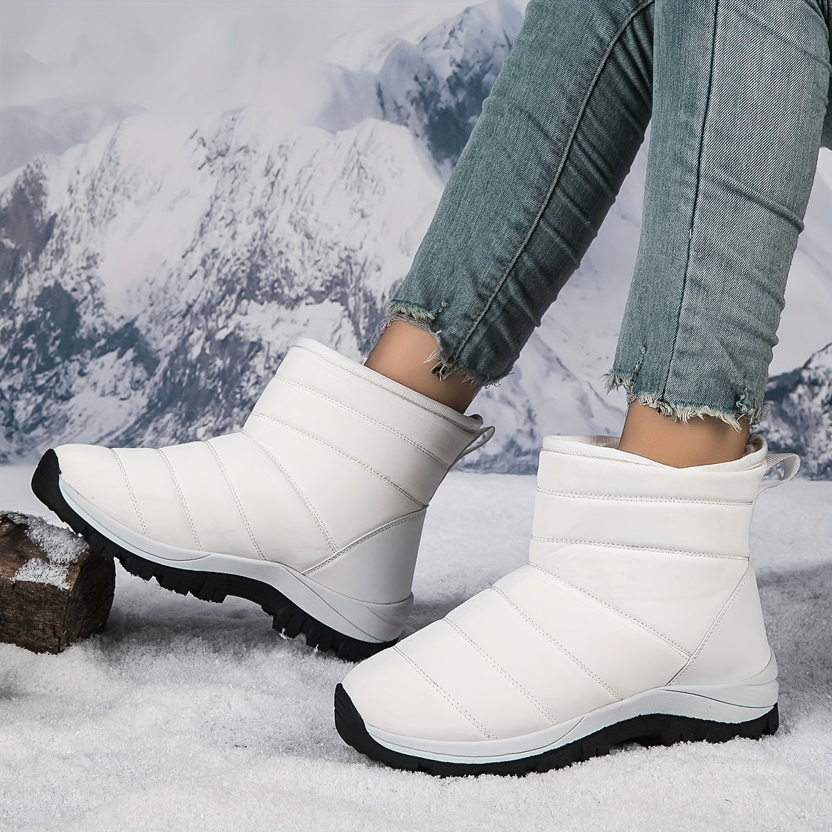 Women's Waterproof Snow Boots Comfortable Winter Warm Hiking Boots