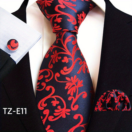 Men's Jacquard Tie Cufflink Square Scarf Business Parties