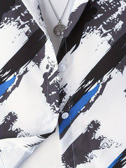Boys Graffiti Print Button Down Short Sleeve Shorts