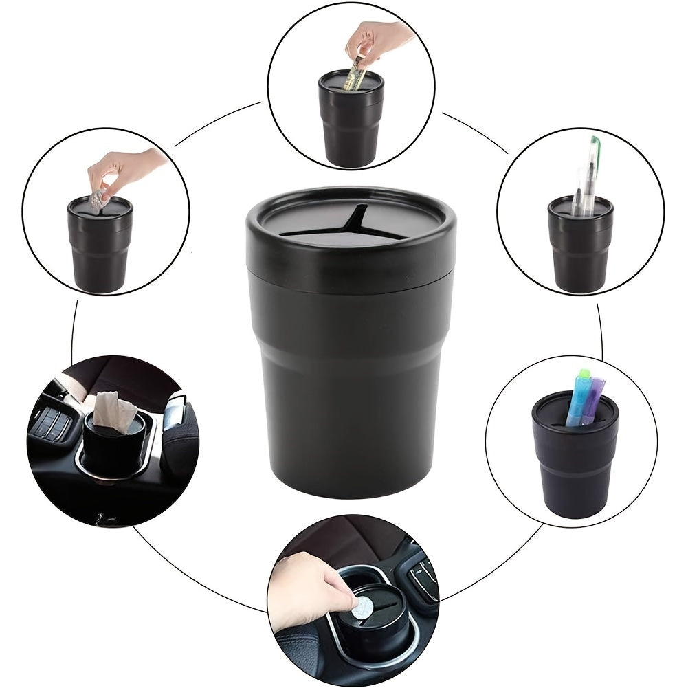 Car Trash Can With Lid Mini Auto Garbage Can Leakproof Vehicle Trash Bin