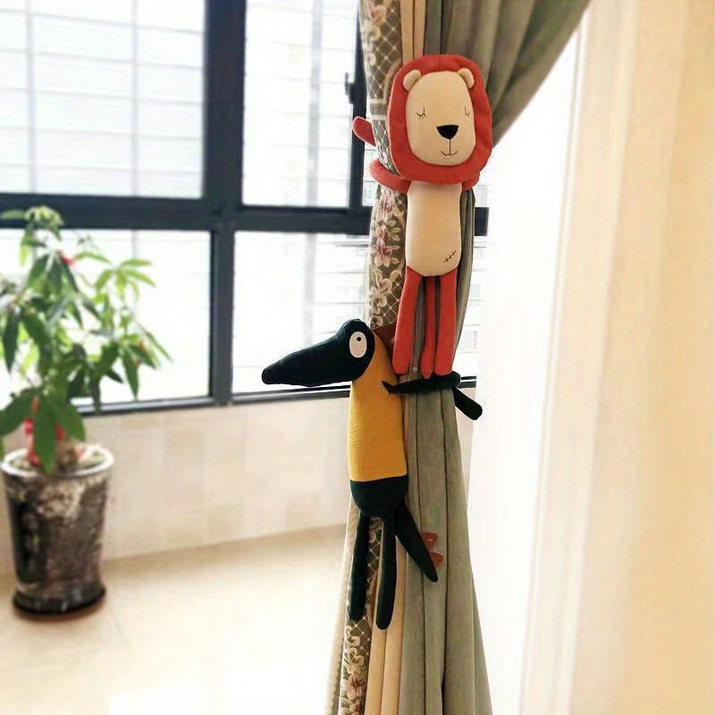 Cartoon Curtain Buckle Straps Animal Dolls Children's Room Decor