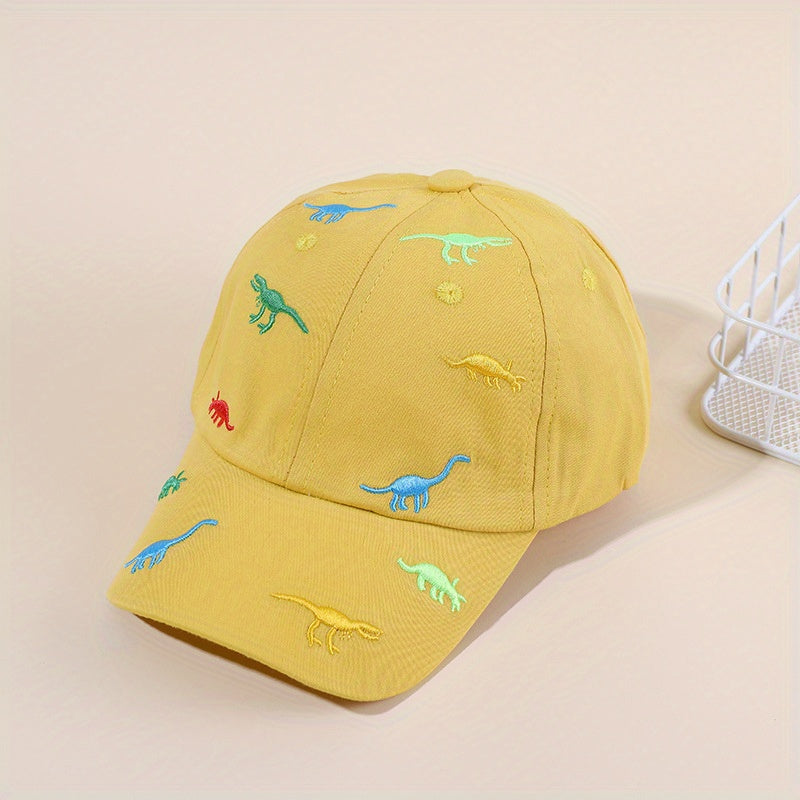 Casual Dinosaur Embroidery Cap Sun Protection for Kids