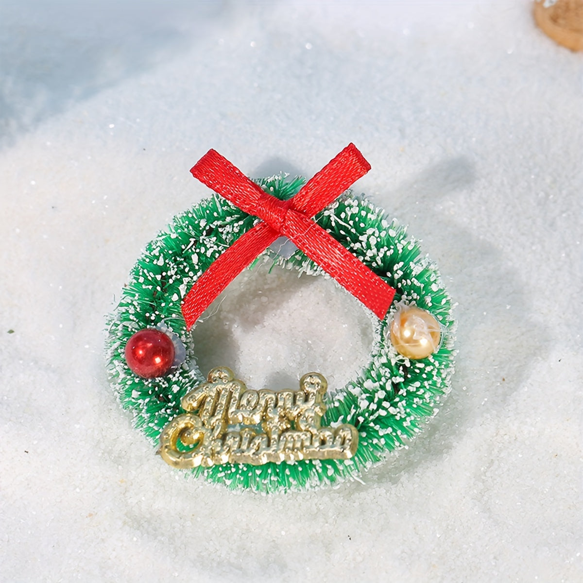 2pcs Christmas Wreaths Snow Scenery Decor