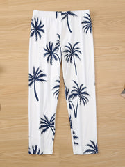 Plant Print Capris Leggings for Women