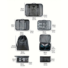 7 Pcs Travel Luggage Bag Sets Versatile Organizers