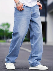 Men's Wide Leg Denim Pants for Spring Summer