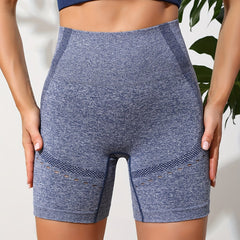 Women's Hollow Hip Lifting Yoga Sports Shorts High Waist Tummy Control