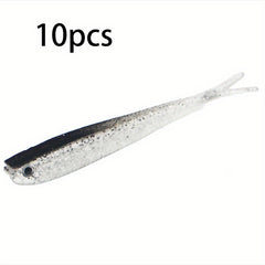 10pcs 2g 3D Eye Forked Tail Bionic Fishing Lure Soft Wobbler Bai